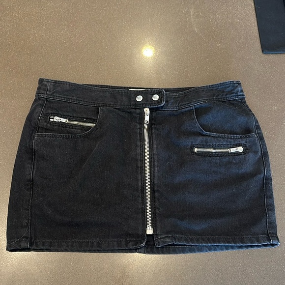 Isabel Marant carly black denim mini skirt sz 42 french/ 10 us - Picture 2 of 11